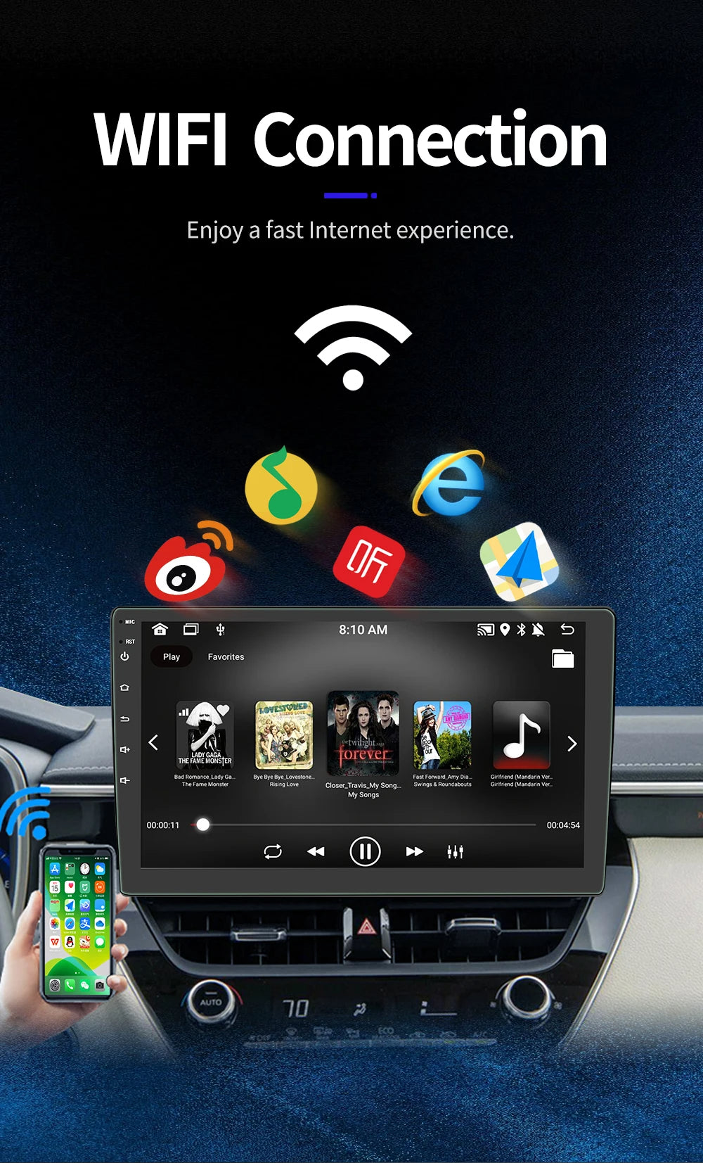 Android 11 Car Radio – 2 Din, 4-Core, 4G, Wireless CarPlay, Android Auto, 7"/9"/10" IPS Screen, GPS, Wi-Fi, Bluetooth 23 - Delicate Leather