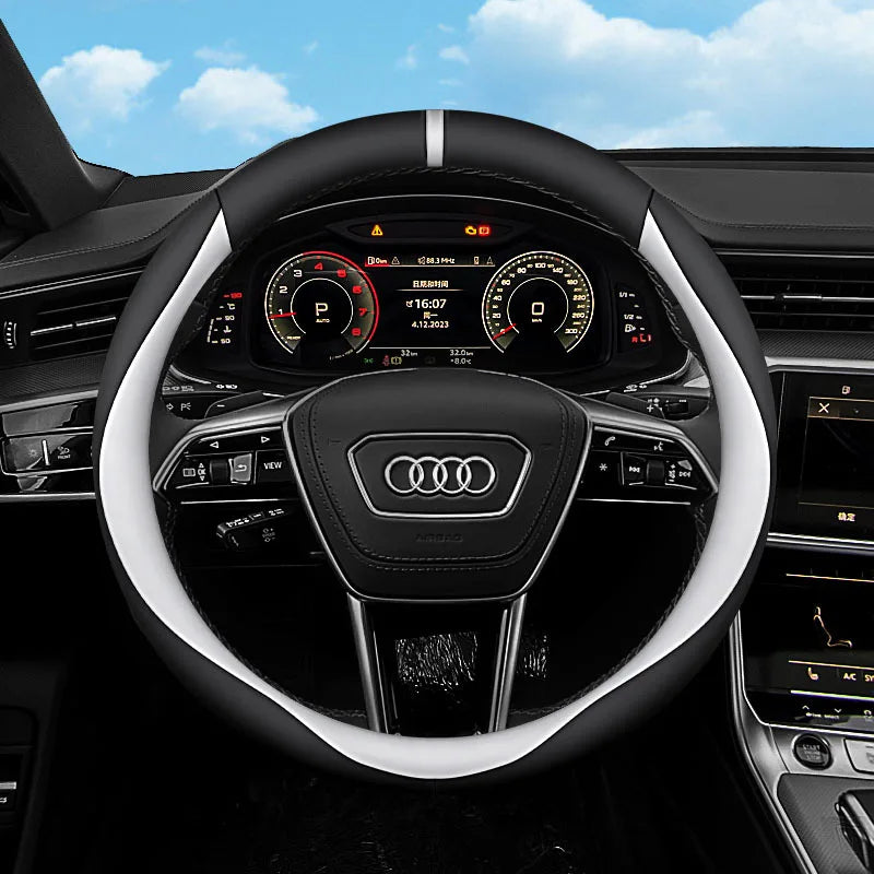 Premium Leather Steering Wheel Cover – Anti-Slip Universal Interior Protection Accessory - Delicate Leather