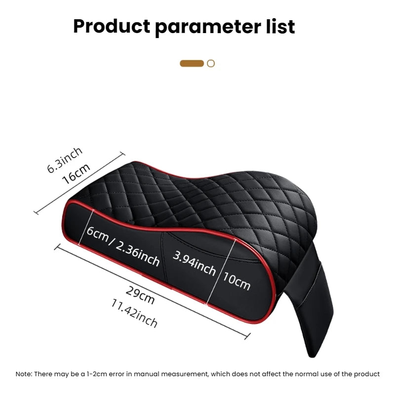 Curved PU Leather Armrest Cushion – Car Center Console Pad with Storage Pocket - Delicate Leather