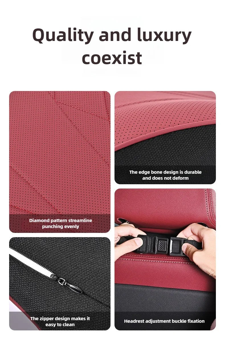 Memory Foam Car Neck & Lumbar Support Pillow Set – Leather Seat Comfort Cushions - Delicate Leather