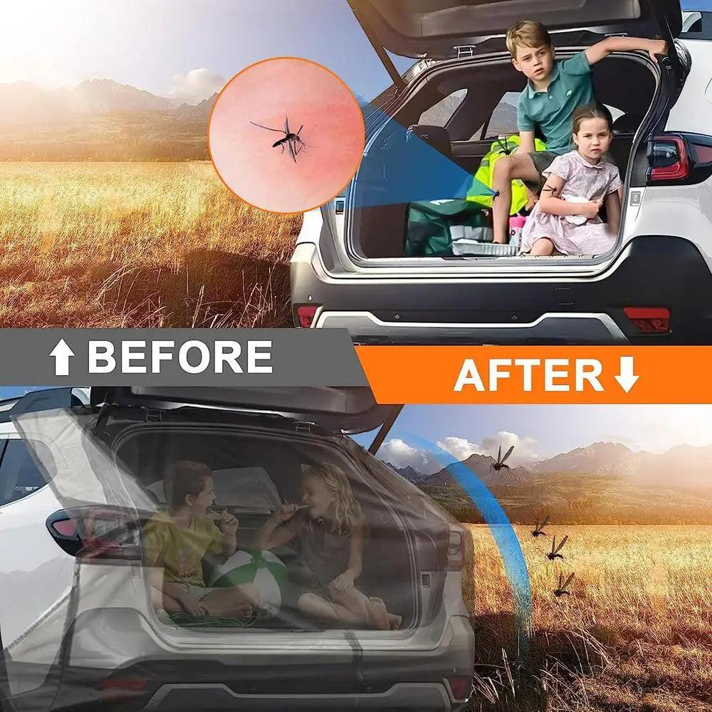 SUV Trunk Tailgate Mosquito Net Car Tailgate Sunshade With Two-way Zipper Breathable Insect-proof UV-proof SUV Trunk Curtain - Delicate Leather