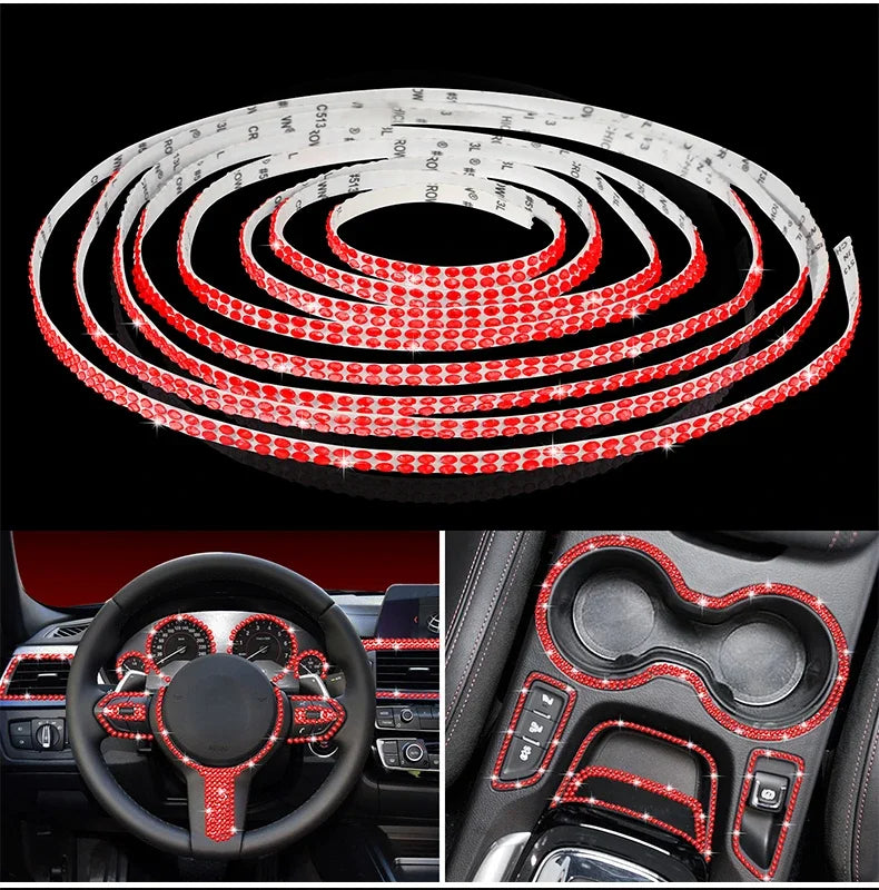 5M Bling Car Trim | Self-Adhesive Rhinestone Stickers for Car Interior & Exterior Decoration, Gift For Mother's Day 2025