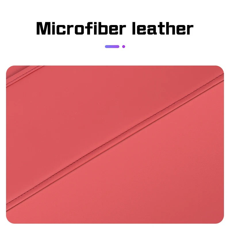 Universal Leather Car Seat Back Protector – Anti-Kick Pad with Storage Pocket - Delicate Leather