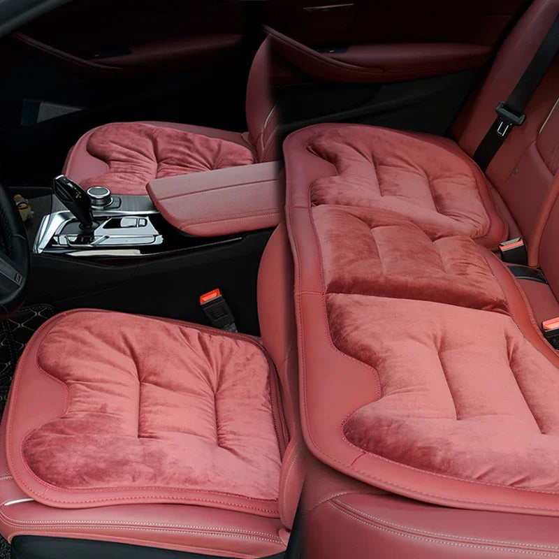 Flannel Car Seat Cover Front Rear Seats Cushion Protector Mat Pad Universal, Custom For Cars, Seat Cushion for Car - Delicate Leather