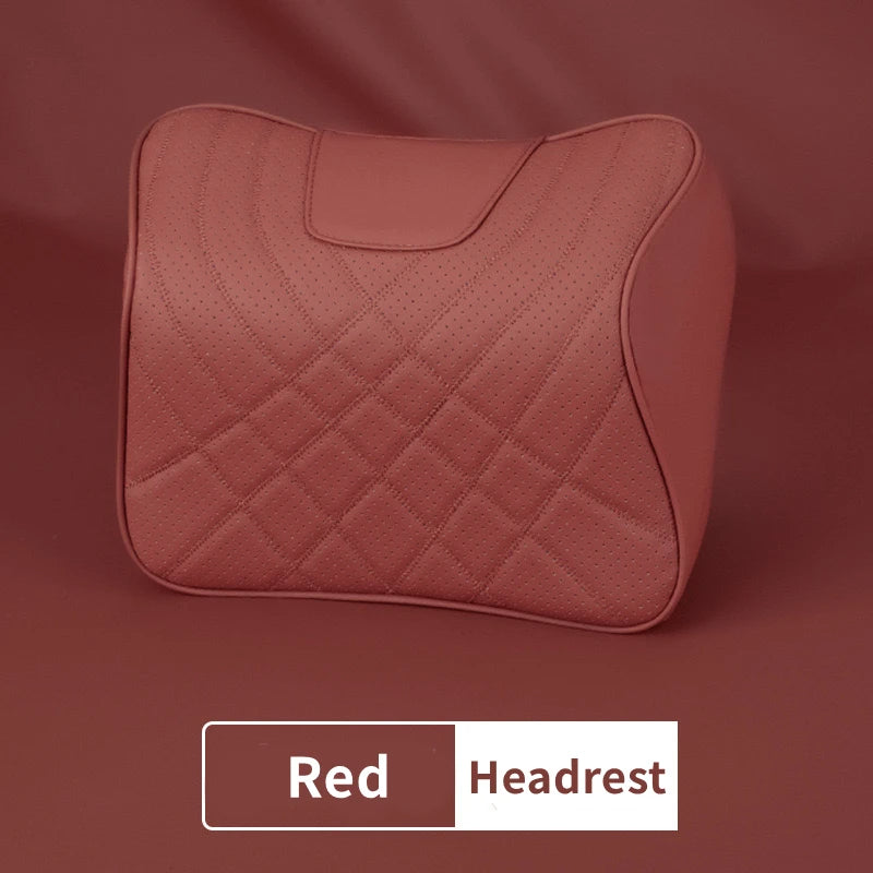 Car Leather Headrest Universal Car Seat Neck Pillow Rest Support Cushion Memory Foam Head Support Rest Protector Car Accessories - Delicate Leather