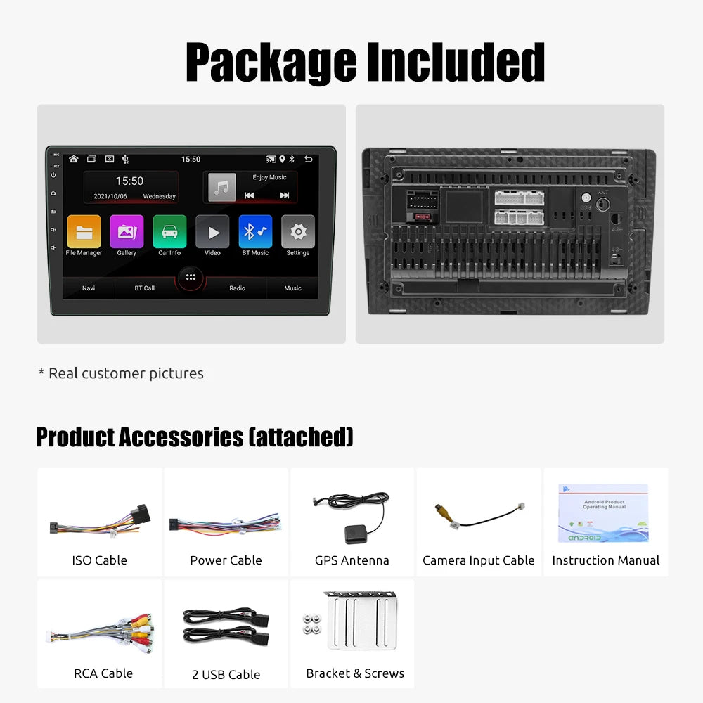 Wireless CarPlay & Android Auto 2 Din Car Radio – 7"/9" Glass Screen GPS Navigator, Wi-Fi, FM, Bluetooth MP5 Player 22 - Delicate Leather