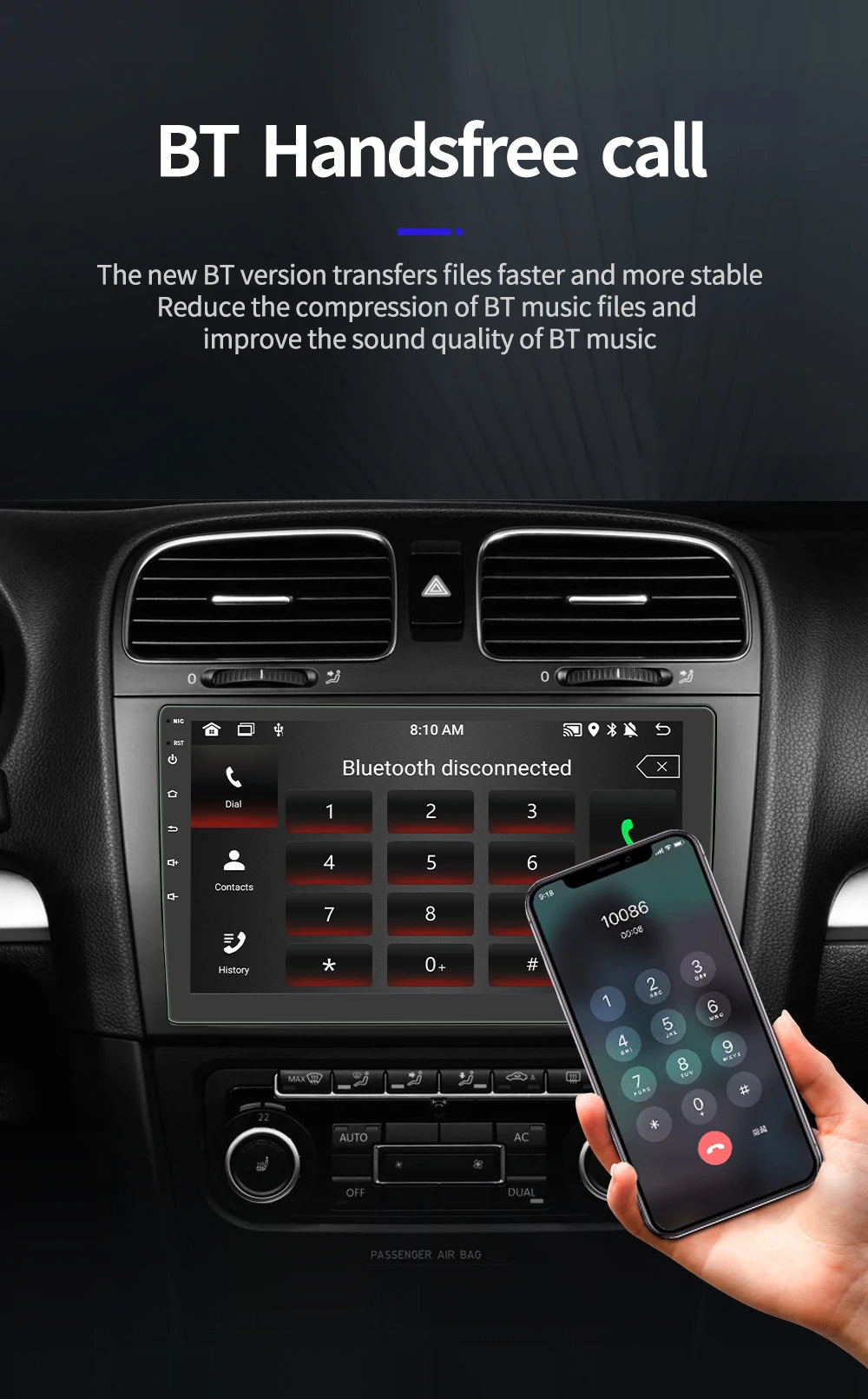 Android 11 Car Radio – 2 Din, 4-Core, 4G, Wireless CarPlay, Android Auto, 7"/9"/10" IPS Screen, GPS, Wi-Fi, Bluetooth 23 - Delicate Leather