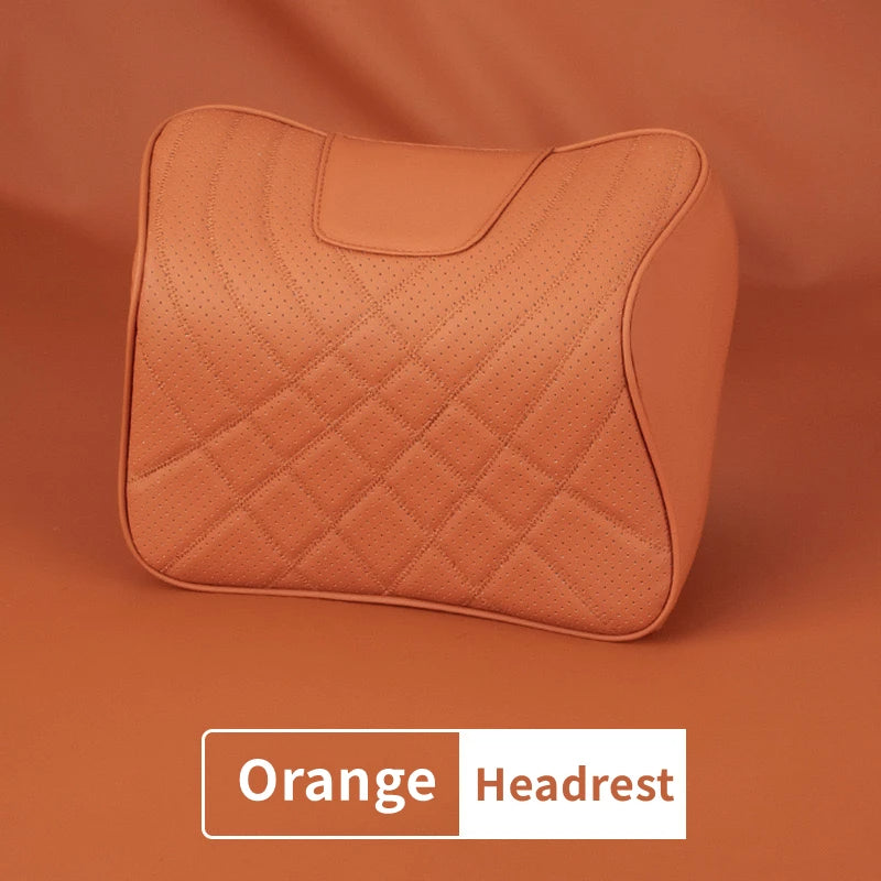 Car Leather Headrest Universal Car Seat Neck Pillow Rest Support Cushion Memory Foam Head Support Rest Protector Car Accessories - Delicate Leather