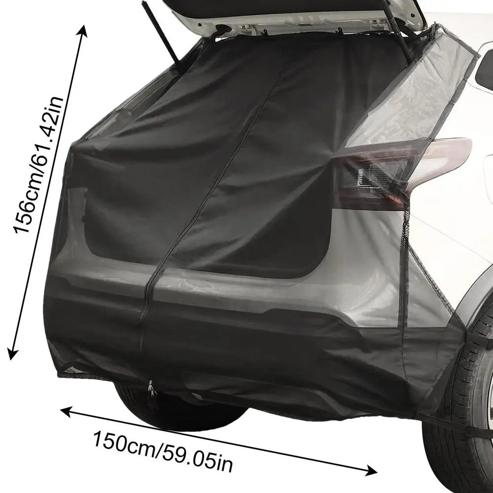 SUV Trunk Tailgate Mosquito Net Car Tailgate Sunshade With Two-way Zipper Breathable Insect-proof UV-proof SUV Trunk Curtain - Delicate Leather