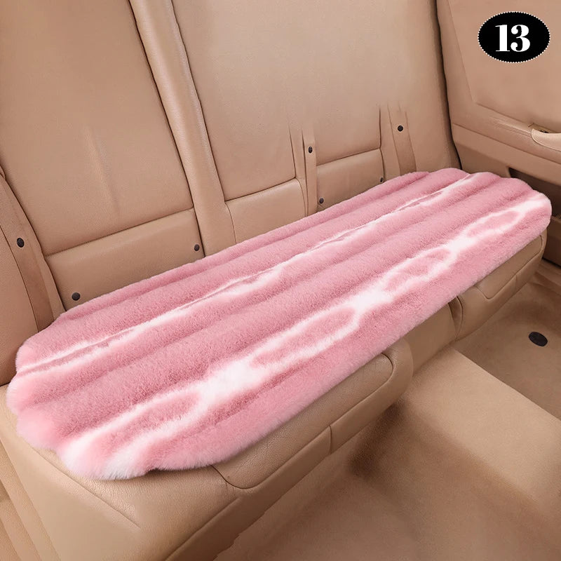 Universal Winter Faux Wool Car Seat Cover – Thickened Warm Plush Cushion, Soft Artificial Fur Interior Accessory