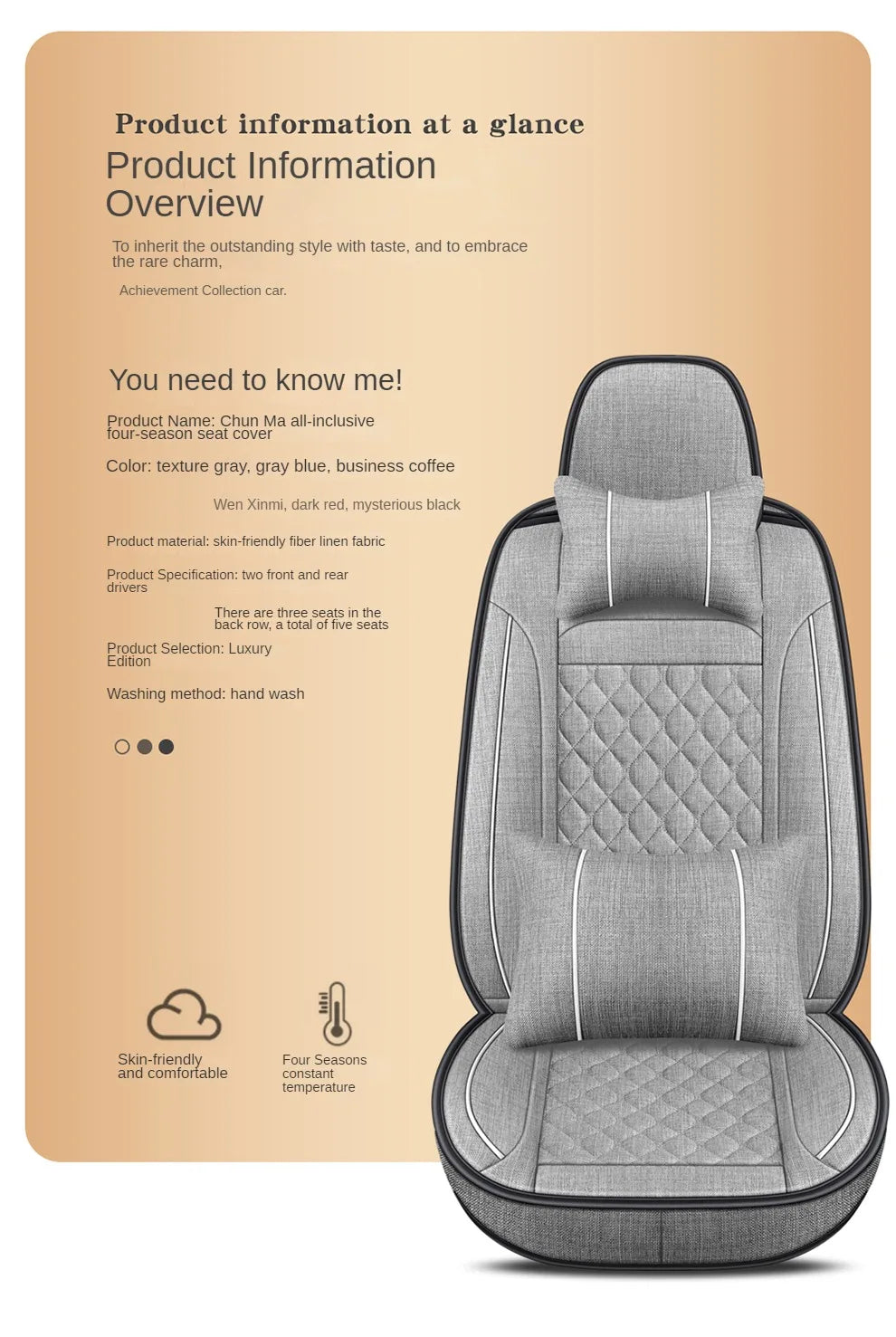 Delicate Leather Deluxe Universal Car Seat Cover Collection: Full Set of Premium Luxury Vehicle Seat Protectors