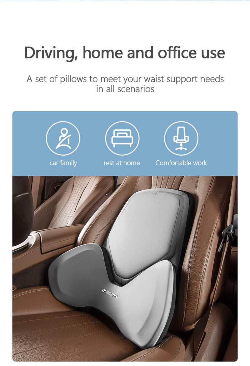 Car Headrest Pillow Auto Neck Cushion Car Back Lumbar Pillow Slow Rebound Guard Head Support for Universal Car - Delicate Leather