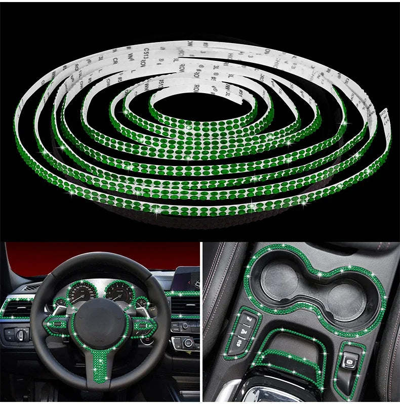 5M Bling Car Trim | Self-Adhesive Rhinestone Stickers for Car Interior & Exterior Decoration, Gift For Mother's Day 2025