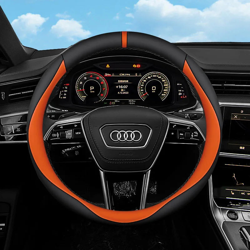 Premium Leather Steering Wheel Cover – Anti-Slip Universal Interior Protection Accessory - Delicate Leather
