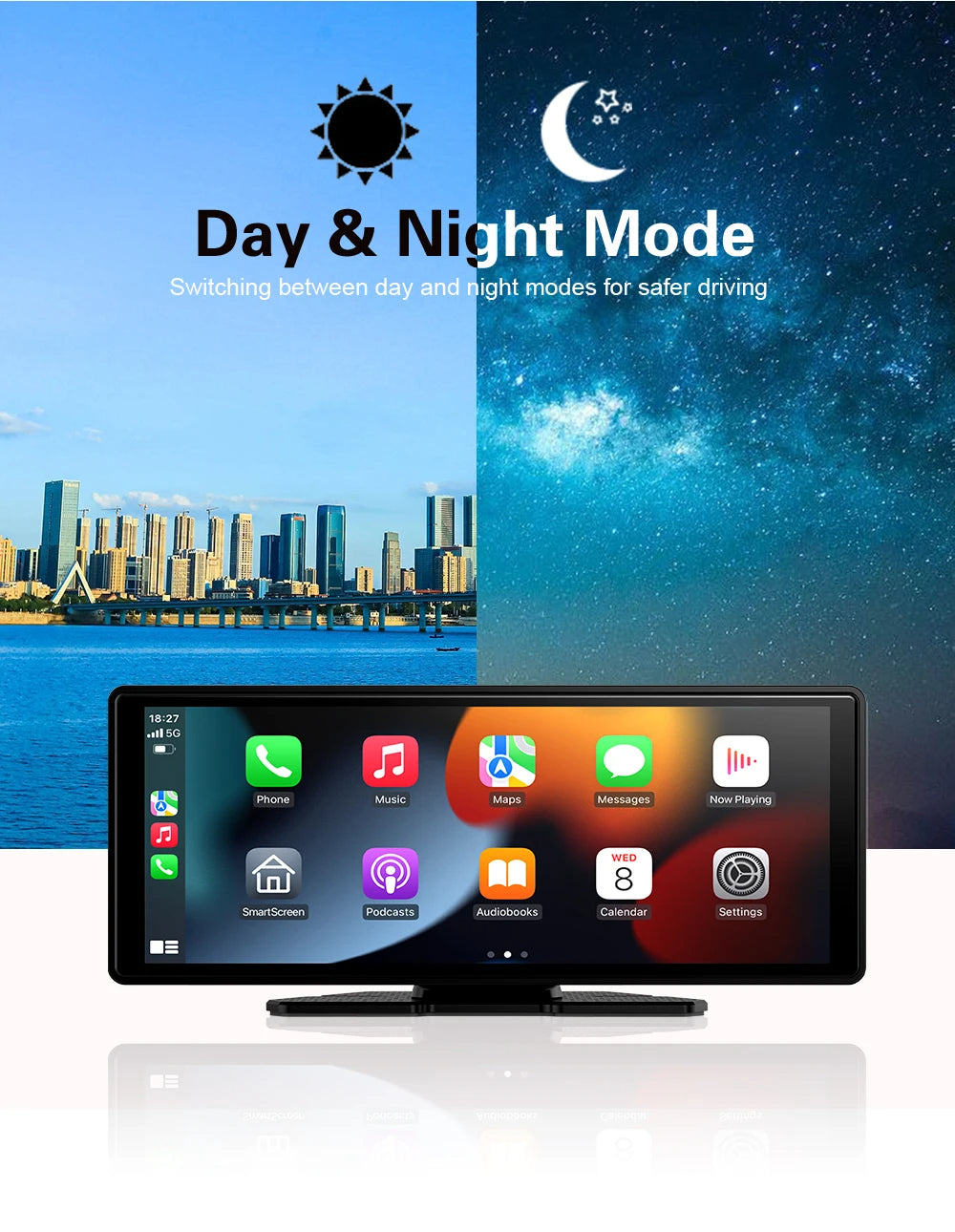 Universal 10.26 Inch Car Radio – Wireless CarPlay & Android Auto, WIFI Multimedia MP5 Player for Apple & Android 20 - Delicate Leather