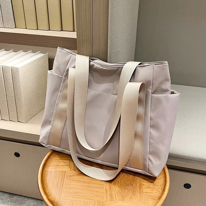 Large Capacity Women's Shoulder Bag Nylon Tote Bag Travel Handbag Sports and Leisure Handbag - Delicate Leather