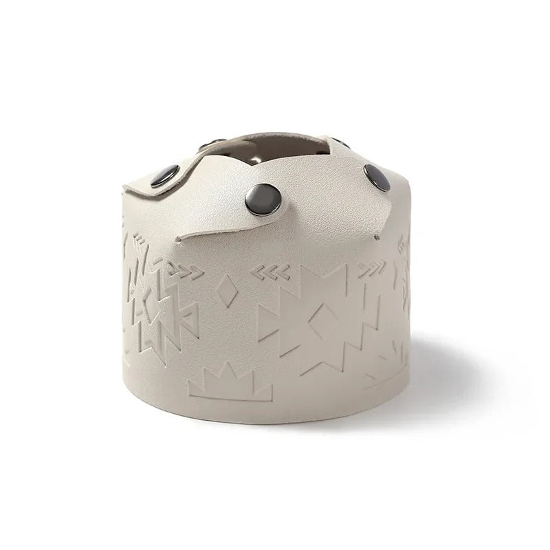 Flat Gas Tank Cover for Camping - Delicate Leather