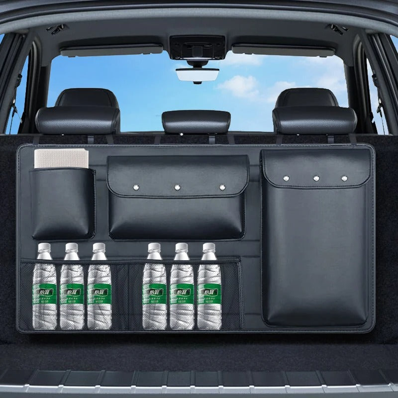 Car Backseat Storage Bag Multi-function Large Capacity Seat Back Storage Organizer - Delicate Leather