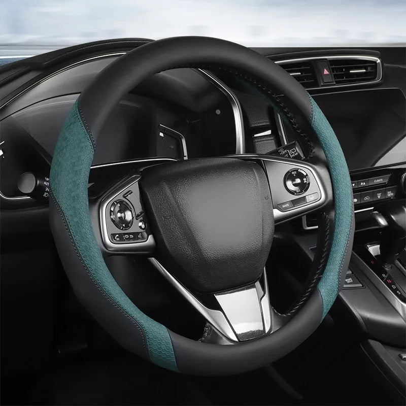 Nappa Leather Steering Wheel Cover – Anti-Slip Universal O/D Type Interior Accessory - Delicate Leather