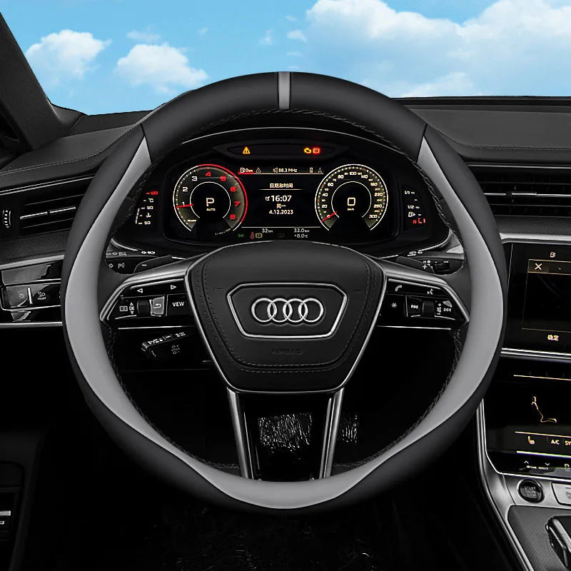 Premium Leather Steering Wheel Cover – Anti-Slip Universal Interior Protection Accessory - Delicate Leather