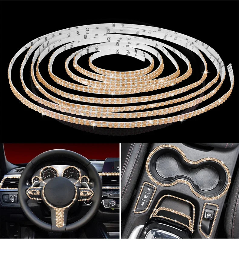 5M Bling Car Trim | Self-Adhesive Rhinestone Stickers for Car Interior & Exterior Decoration, Gift For Mother's Day 2025