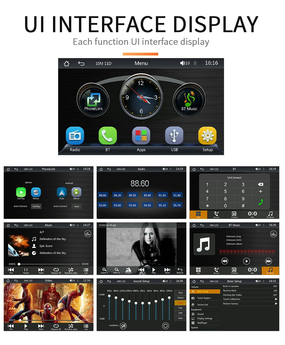 7-Inch Portable Car Radio – B5300 CarPlay & Android Auto Multimedia Video Player with USB AUX for Rear View Camera 21 - Delicate Leather
