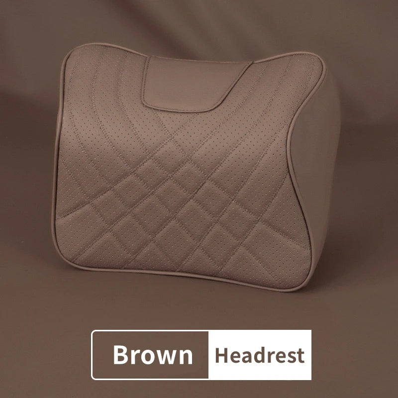 Car Leather Headrest Universal Car Seat Neck Pillow Rest Support Cushion Memory Foam Head Support Rest Protector Car Accessories - Delicate Leather