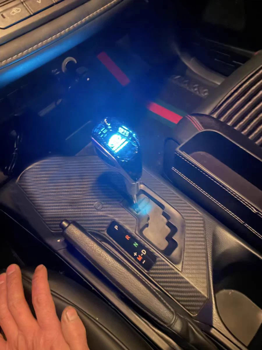 Universal Crystal LED Gear Shift Knob | Stylish Car Gear Head with Illuminated Design (SP17) - Delicate Leather