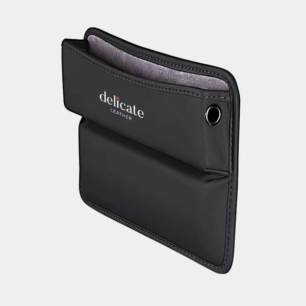 Delicate Leather Car Seat Gap Filler Organizer, Custom Fir For Your Cars, PU Leather Car Organizer Bag - Back Seat Organizer & Side Gap Filler with Storage Box - Delicate Leather