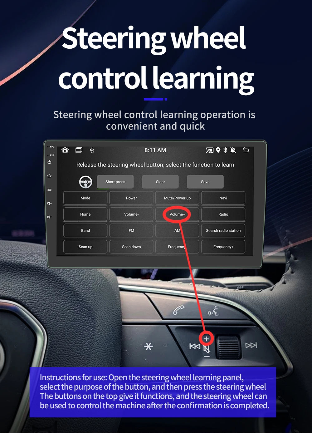 Android 11 Car Radio – 2 Din, 4-Core, 4G, Wireless CarPlay, Android Auto, 7"/9"/10" IPS Screen, GPS, Wi-Fi, Bluetooth 23 - Delicate Leather