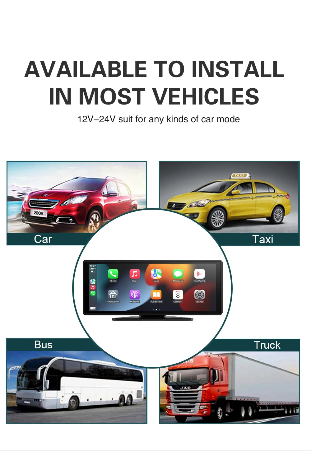 Universal 10.26 Inch Car Radio – Wireless CarPlay & Android Auto, WIFI Multimedia MP5 Player for Apple & Android 20 - Delicate Leather