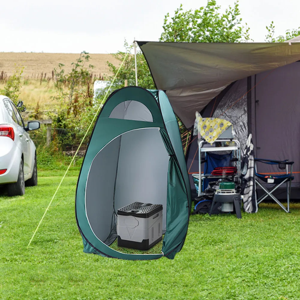 Travel Portable Car Emergency Toilet with cover Outdoor Folding Camping Toilet for Camping Hiking Boat Road Trips Beach - Delicate Leather
