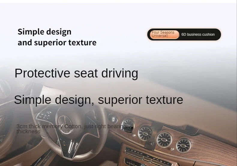 Delicate Leather Universal Car Seat Cushion with Lumbar Support – Ergonomic Leather Driver’s Seat Pad with Integrated Back Support - Delicate Leather