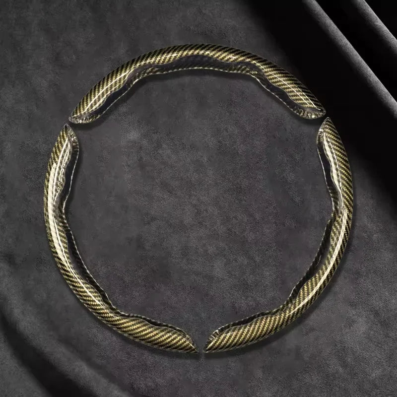 2/3PCS Carbon Fiber Style Steering Wheel Grip Covers – Anti-Slip Universal Set