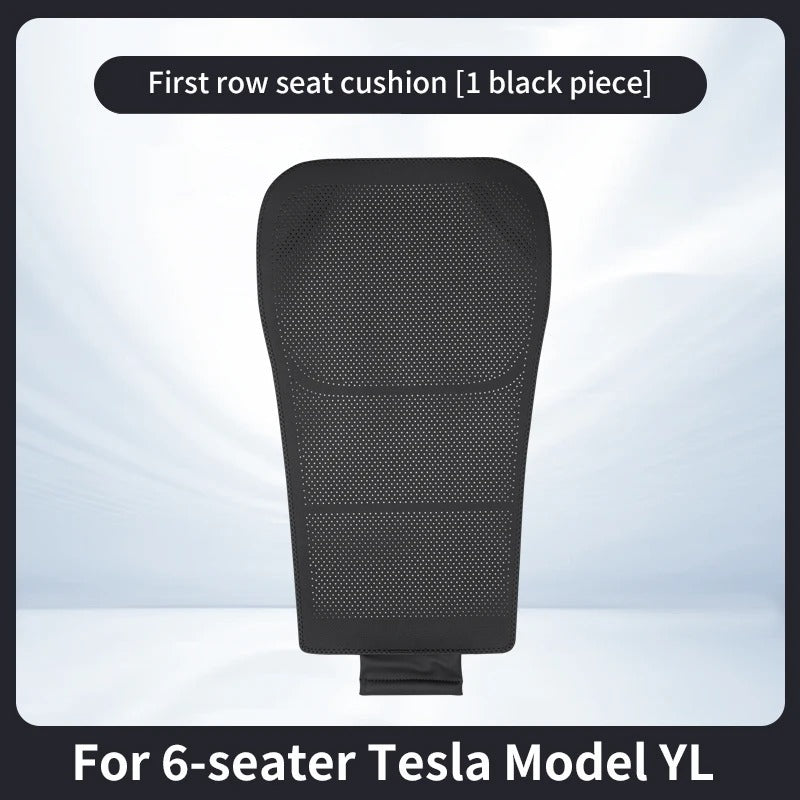 For 6-seater Tesla Model YL Car Seat Cushion Set – Front & Rear Seat Protection Cushions - Delicate Leather