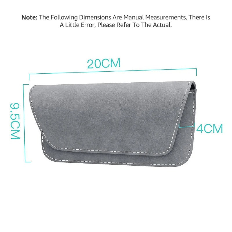 Car Glasses Eyeglasses Holder - Suede Sun Glasses Clip Storage - Leather Visor Organizer - Delicate Leather