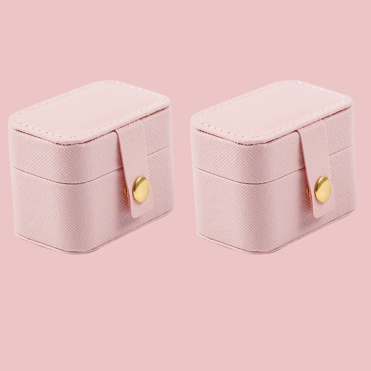 Mini Portable Simple PU Leather Jewelry Storage Case - Delicate Leather