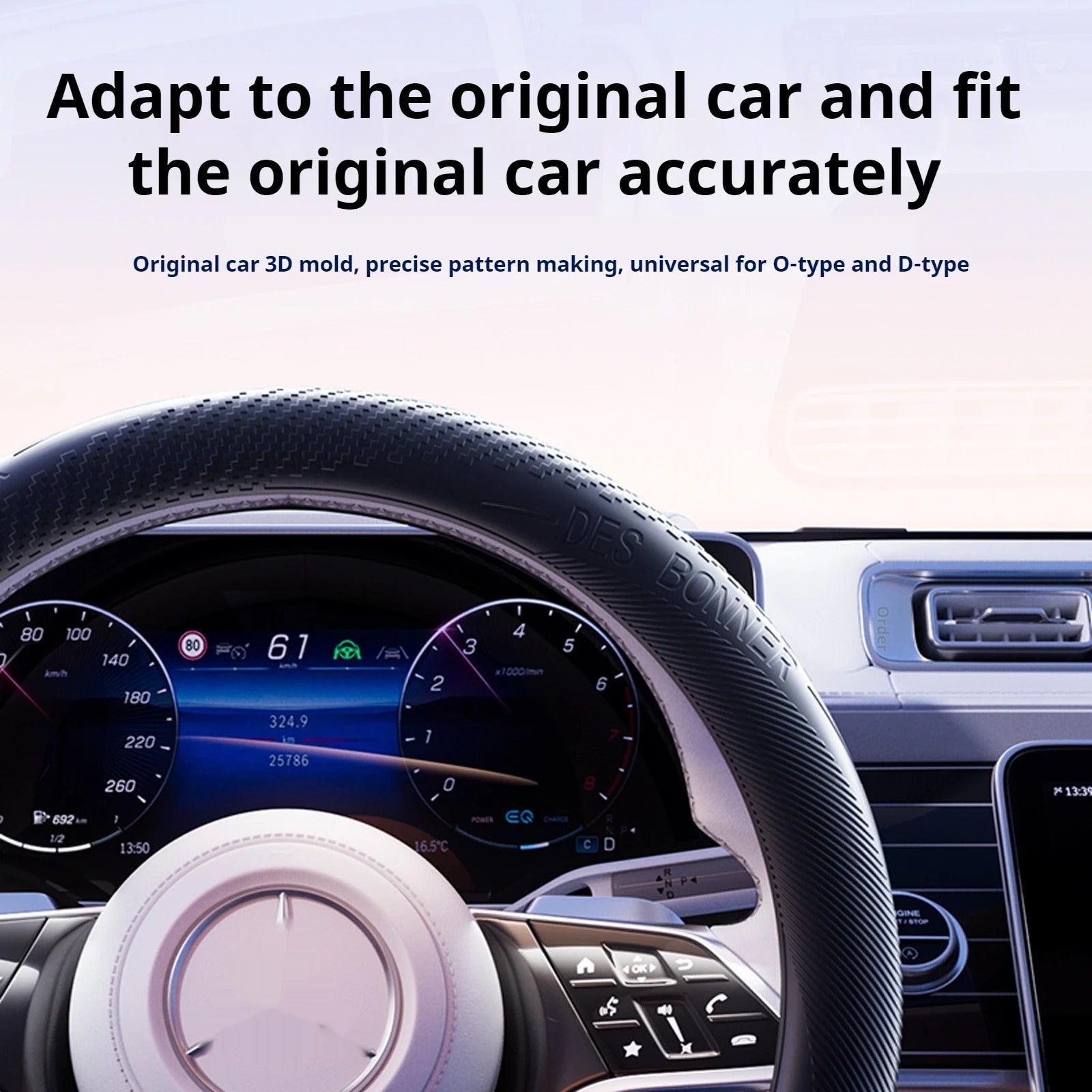 Silicone Steering Wheel Cover – Universal 38cm, Breathable & Non-Slip, Multi-Color - Delicate Leather