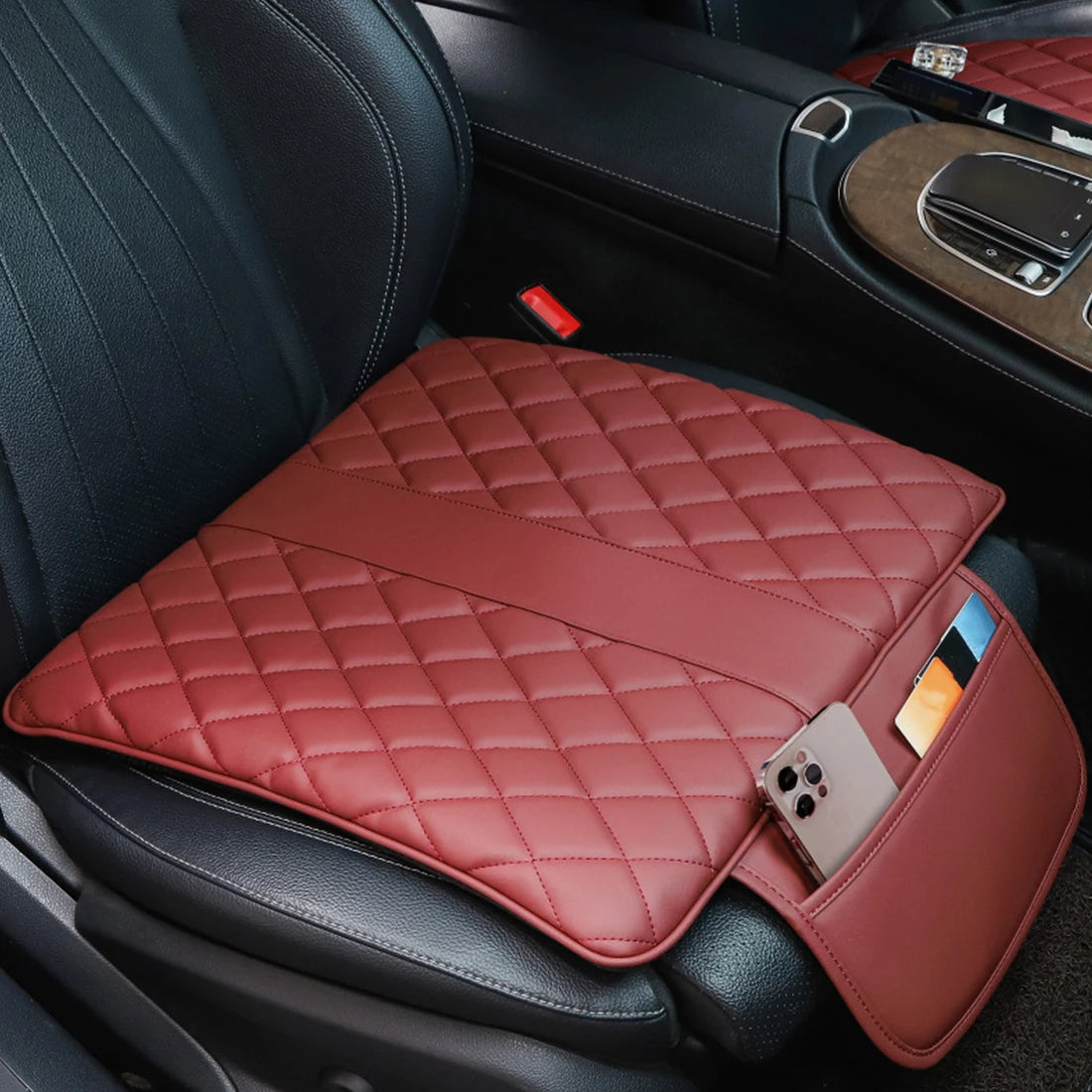 Car Seat Cushion Universal Breathable PU Leather Car Front Seat Cushion Anti Slip Auto Chair Protector Cover 1PC - Delicate Leather