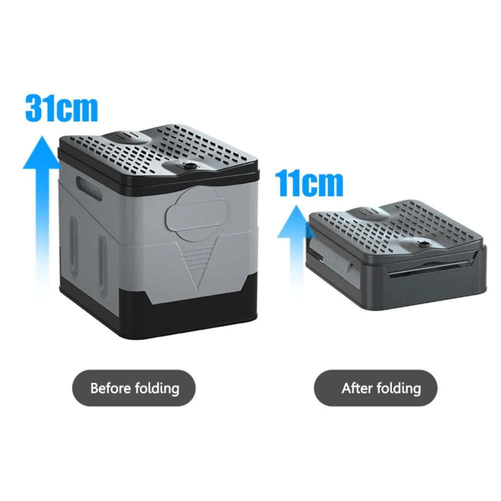 Travel Portable Car Emergency Toilet with cover Outdoor Folding Camping Toilet for Camping Hiking Boat Road Trips Beach - Delicate Leather