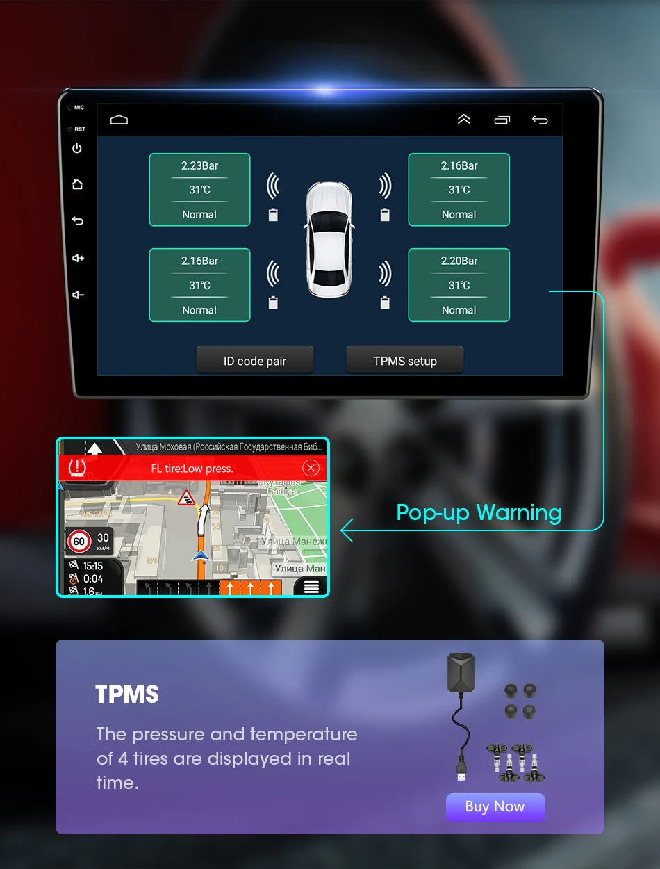 Universal 2Din Android 12 Car Radio – 9"/10" Head Unit with CarPlay, GPS Navigation, and Multimedia 24 - Delicate Leather