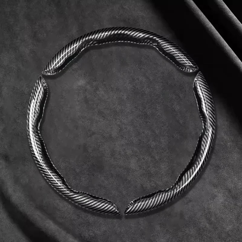 2/3PCS Carbon Fiber Style Steering Wheel Grip Covers – Anti-Slip Universal Set