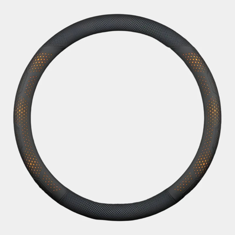 Nappa Leather Steering Wheel Cover – Anti-Slip Universal 38cm Case for Enhanced Comfort and Style