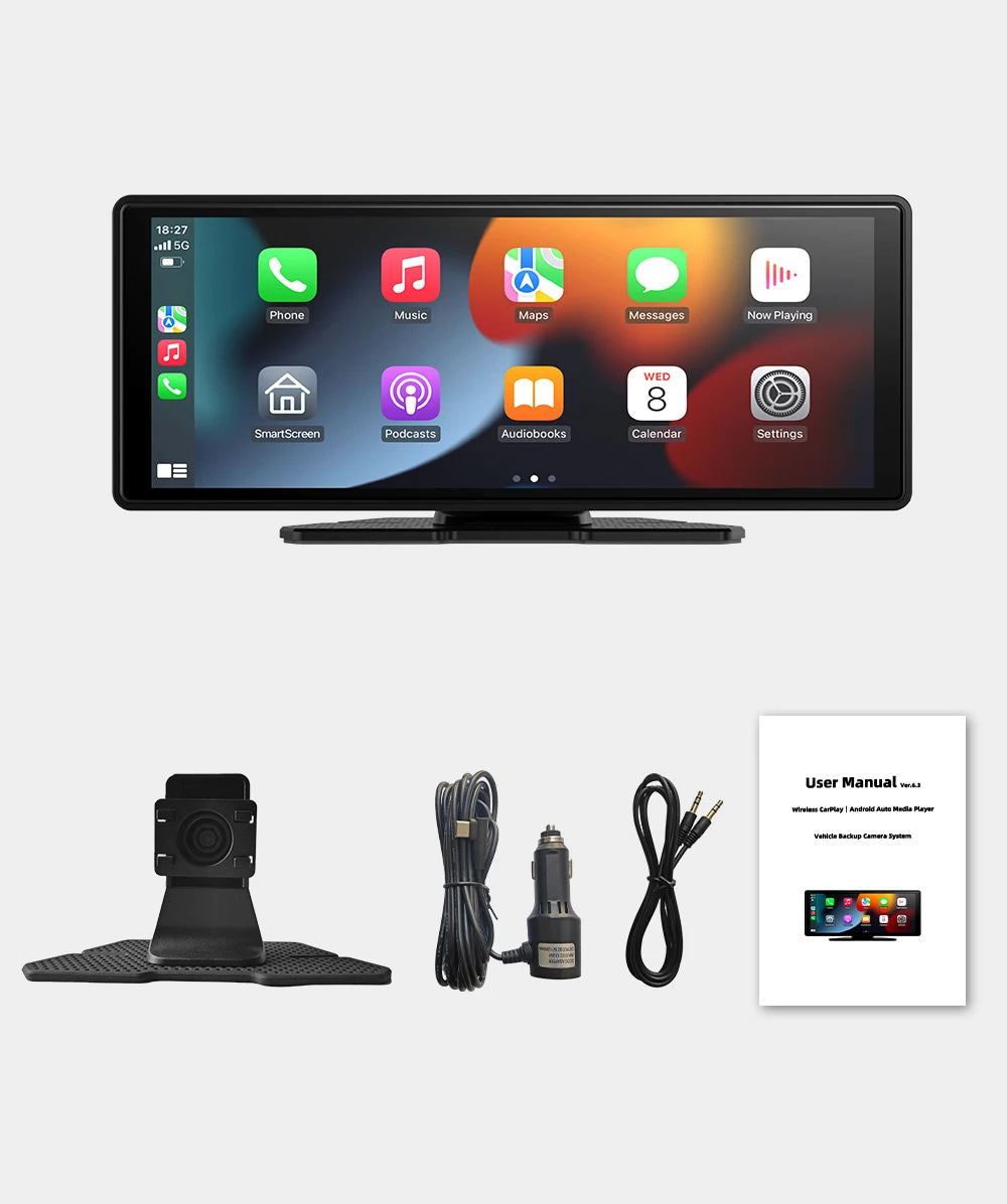 Universal 10.26 Inch Car Radio – Wireless CarPlay & Android Auto, WIFI Multimedia MP5 Player for Apple & Android 20 - Delicate Leather