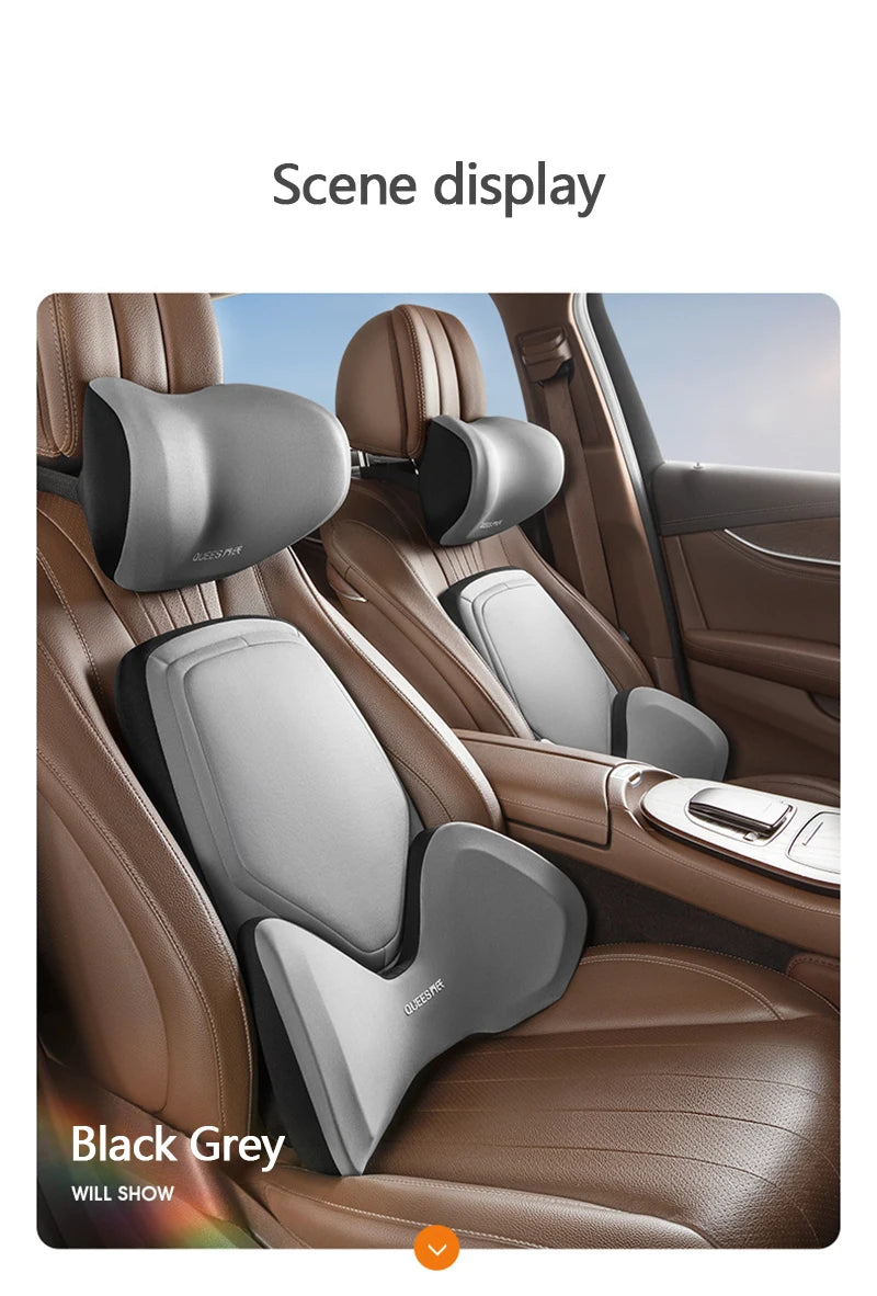 Car Headrest Pillow Auto Neck Cushion Car Back Lumbar Pillow Slow Rebound Guard Head Support for Universal Car - Delicate Leather