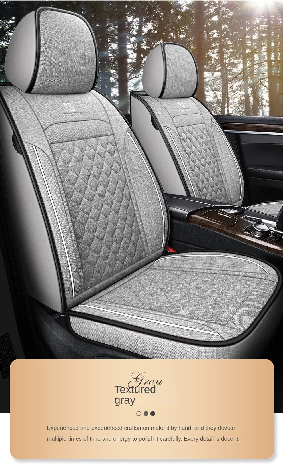 Delicate Leather Deluxe Universal Car Seat Cover Collection: Full Set of Premium Luxury Vehicle Seat Protectors