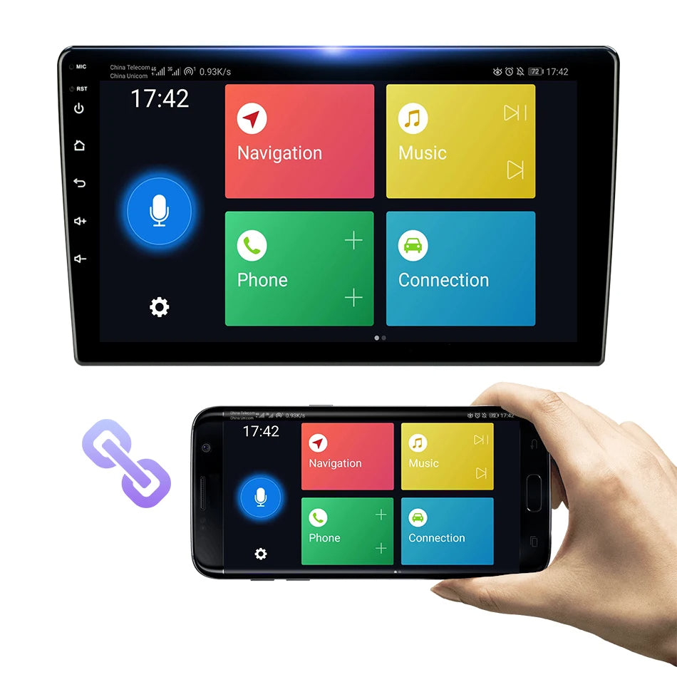 Universal 2Din Android 12 Car Radio – 9"/10" Head Unit with CarPlay, GPS Navigation, and Multimedia 24 - Delicate Leather