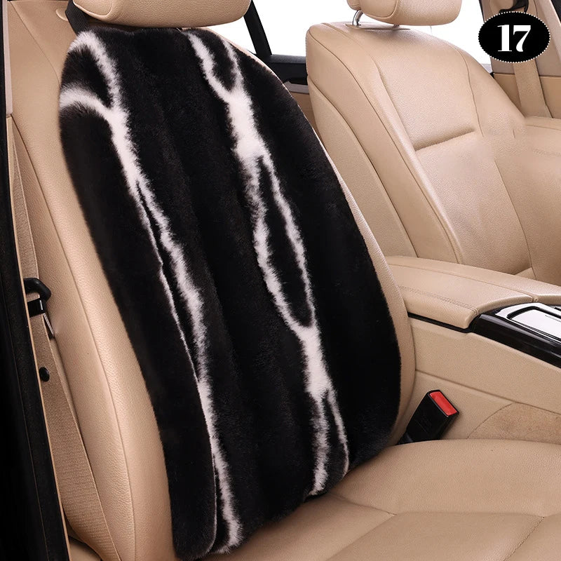 Universal Winter Faux Wool Car Seat Cover – Thickened Warm Plush Cushion, Soft Artificial Fur Interior Accessory - Delicate Leather