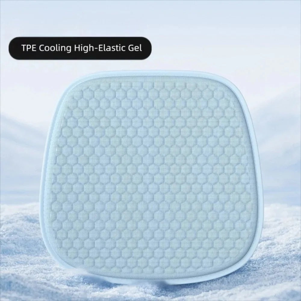 TPE Gel Seat Cushion – Breathable Honeycomb Cooling Cushion for Car, Office & Home - Delicate Leather