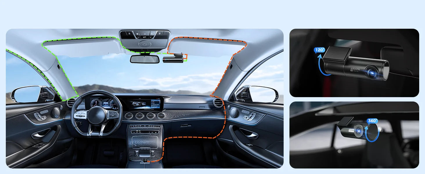 4K AZDOME M300S Dash Cam – Front and Rear, GPS, 5.8G WiFi, WDR Night Vision, with Voice Control and Free 64GB SD Card 29 - Delicate Leather